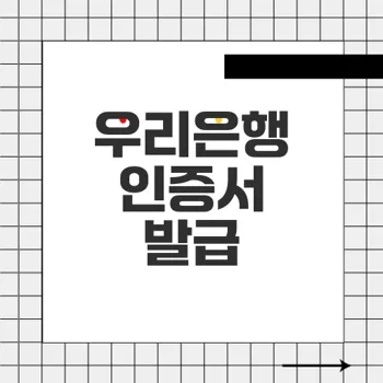 우리은행 인터넷뱅킹으로 금융인증서 발급하는 방법